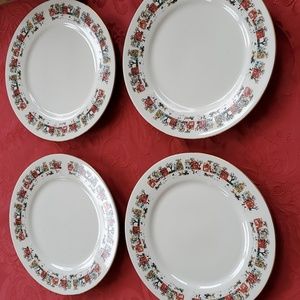 WINTER VILLAGE BY LYNNS 4 BREAD PLATES